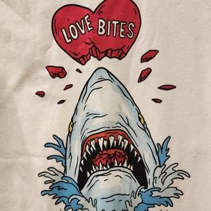 Shark Valentines Day white T-shirt